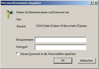 Login zum CSM WWWS